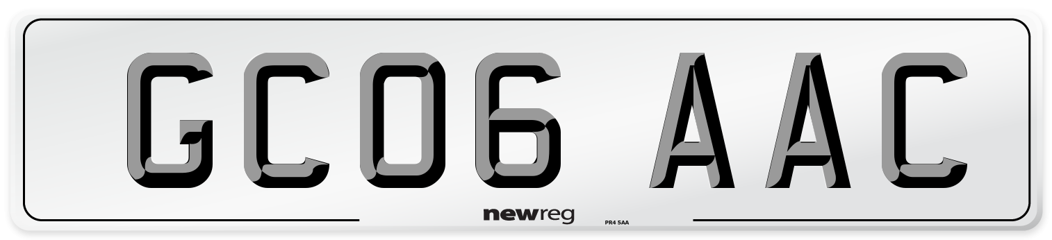 GC06 AAC Number Plate from New Reg